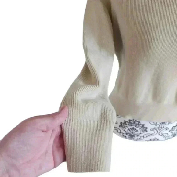 Lululemon Waist Length Crewneck Sweater Chunky Women's 4 Prosecco Lemon Cotton - Picture 7 of 14